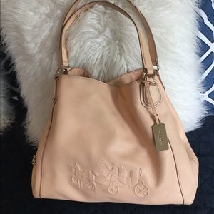 Coach Edie blush handbag with embossed logo